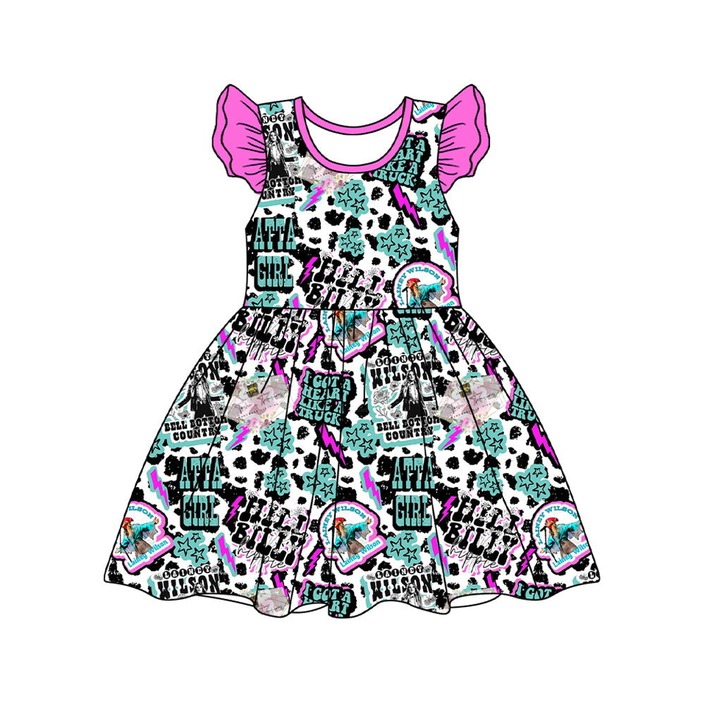 Preorder Baby Girl Western Singer Knee Length Dress（ Moq 5 ）