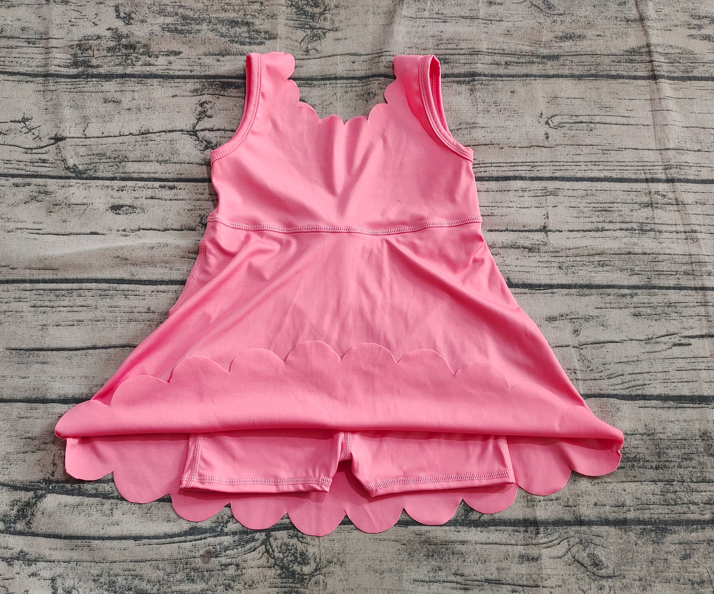 Baby Girl Pink Yoga Active Knee Length Sleeveless Zipper Dress RTS