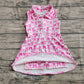 Baby Girl Sleeveless Pink Bows Yoga Active Knee Length Zipper Dress RTS