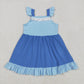 Baby Girl Short Sleeves Princess Sibling Knee Length Dress Clothes RTS