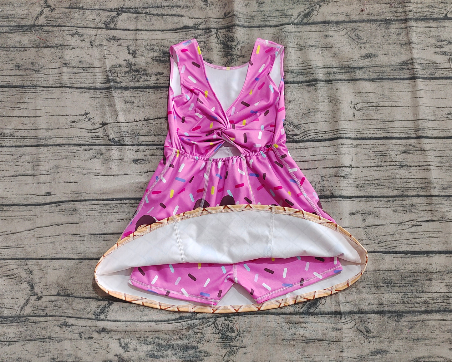 Baby Girl Pink Sleeveless Cake Yoga Active Skort Dress RTS