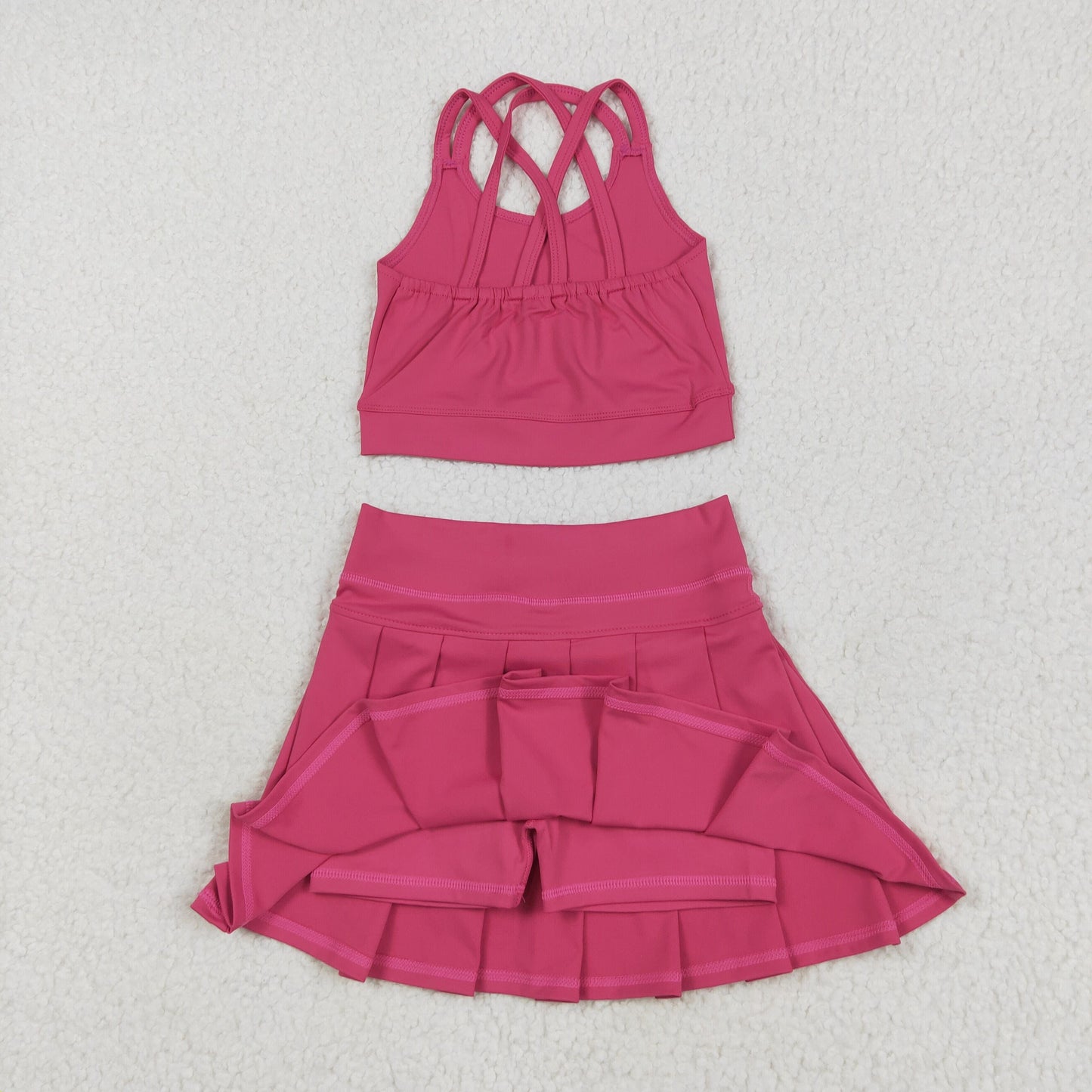 Baby Girl Sleeveless Vest Tops Skirt Shorts Skort Sibling Yoga Active Set RTS