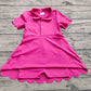 Baby Girl Short Sleeves Buttons Yoga Active Pink Knee Length Dress RTS