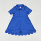 Baby Girl Short Sleeves Buttons Yoga Active Knee Length Dress Sibling Clothes RTS