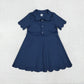 Baby Girl Short Sleeves Buttons Yoga Active Knee Length Dress Sibling Clothes RTS