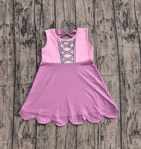 ( No moq ) Preorder Baby Girl Pink Sleeveless Knee Length Princess Dress