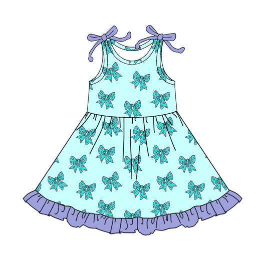Preorder Baby Girl Sleeveless Bows Knee Length Dress ( Moq 5 )