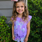 Preorder Baby Girl Short Sleeves Bow Purple Shirt Flower Skirt Set ( Moq 5 )