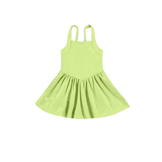 ( Moq 5 ) Preorder Baby Girl Aqua Strap Activity Wear Yoga Knee Length Dress