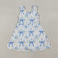 Sibling Baby Girls Kids Sleeveless Bows Floral Shorts Knee Length Dresses Clothes RTS