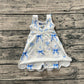 Baby Girl Sleeveless Blue Bows Flower Yoga Active Knee Length Skort Dress RTS