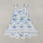 Sibling Baby Girls Kids Sleeveless Bows Floral Shorts Knee Length Dresses Clothes RTS