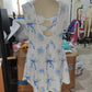 Baby Girl Sleeveless Blue Bows Flower Yoga Active Knee Length Skort Dress RTS