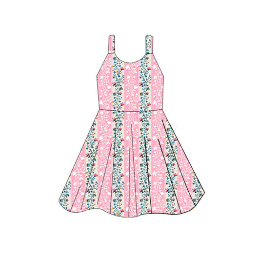 ( Moq 5 ) Preorder Baby Girl Sleeveless Flower Knee Length Dress
