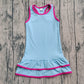 Baby Girl Sleeveless Yoga Active Ruffle Blue Knee Length Dress RTS