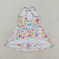 Sibling 3 Colors Baby Girls Colorful Leopard Shorts Yoga Active Knee Length Dresses Set