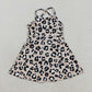 Sibling 3 Colors Baby Girls Colorful Leopard Shorts Yoga Active Knee Length Dresses Set