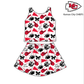 ( Moq 5 ) Preorder Baby Girl Shot Sleeves Black Football Stars Bows Cheer Tops Skort KC Team Yoga Active Set