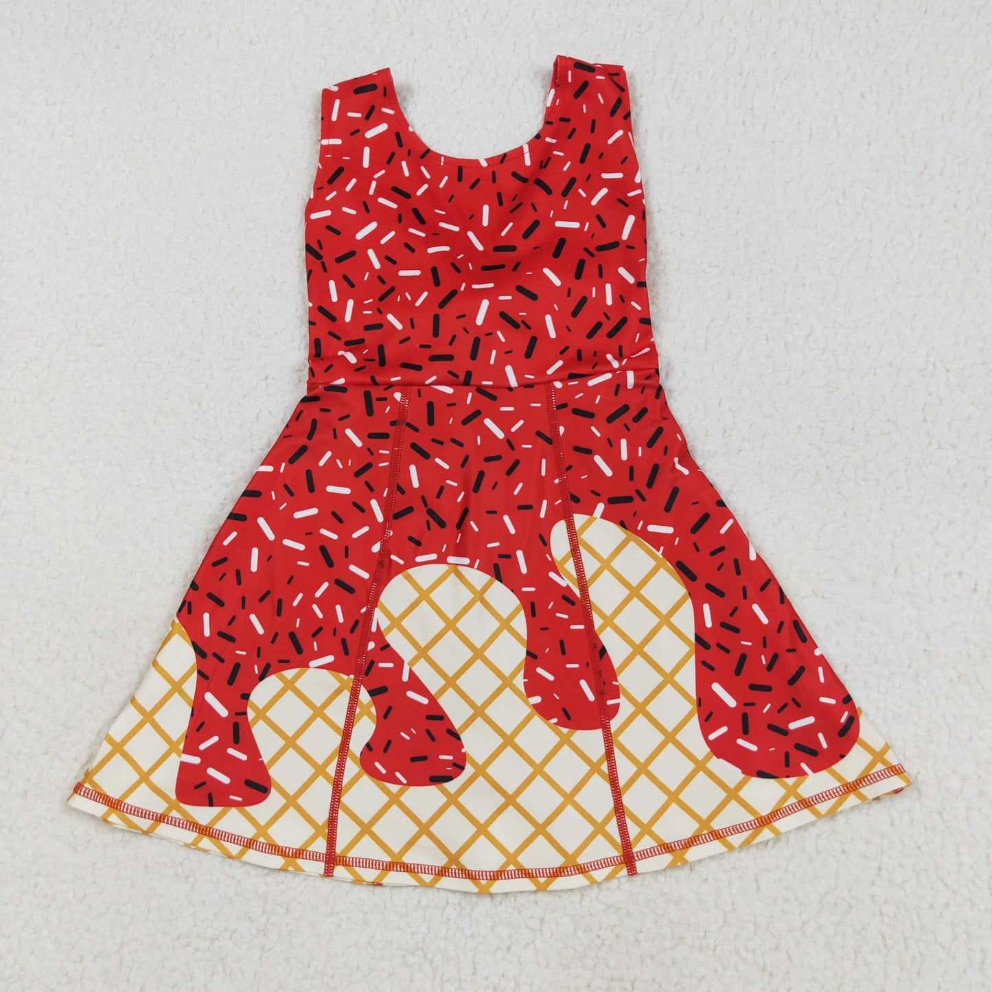 Baby Kids Toddler Red Drips Yoga Dress Milk Silk Shirt Sibling Team Clothes RTS