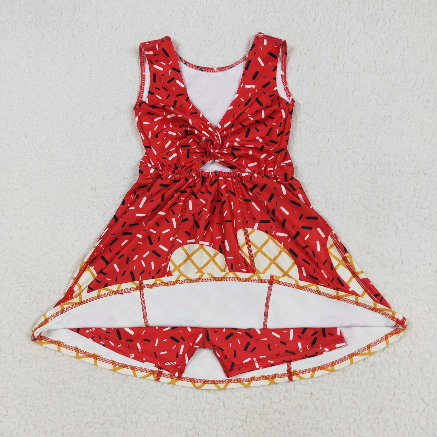 Baby Kids Toddler Red Drips Yoga Dress Milk Silk Shirt Sibling Team Clothes RTS