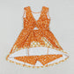 Baby Kids Toddler Orange Drips Yoga Dress Milk Silk Shirt Sibling Team Clothes RTS