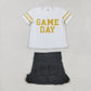 Sibling Baby Girls Game Day Tee Shirts Tops Pleated Skirts Short Yoga Active Team Clothes Sets
