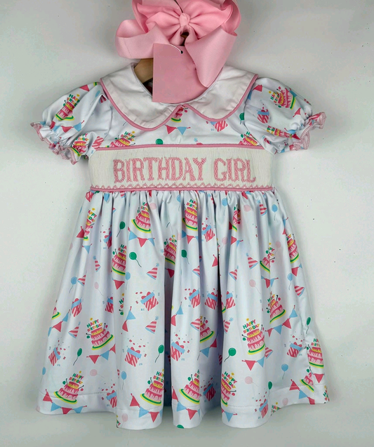 ( Moq 5 ) Preorder Girls Kids Short Sleeves Birthday  Knee Length Dress