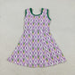 Sibling Baby Girls Kids Sleeveless Mardi Gras Yoga Shorts Knee Length Dresses RTS
