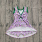 ( No moq ) Preorder Girls Kids Crawfish Plaid Skort Yoga Active Mardi Gras Purple Dress