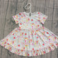 Baby Girls Kids Short Sleeves Castles Ruffle Knee Length Dress RTS