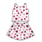 ( Moq 5 ) Preorder Baby Girls Sleeveless Hearts Dots Tops Skort Yoga Valentine Set