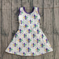 Baby Girls Sleeveless Mardi Gras Anchors Yoga Shorts Knee Length Dress RTS