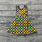 Baby Girls Kids Sleeveless Mardi Gras Checked Yoga Shorts Knee Length Dress RTS