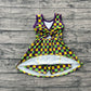 Baby Girls Kids Sleeveless Mardi Gras Checked Yoga Shorts Knee Length Dress RTS