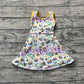 Baby Girls Kids Sleeveless Anchors Mardi Gras Yoga Shorts Knee Length Dress RTS