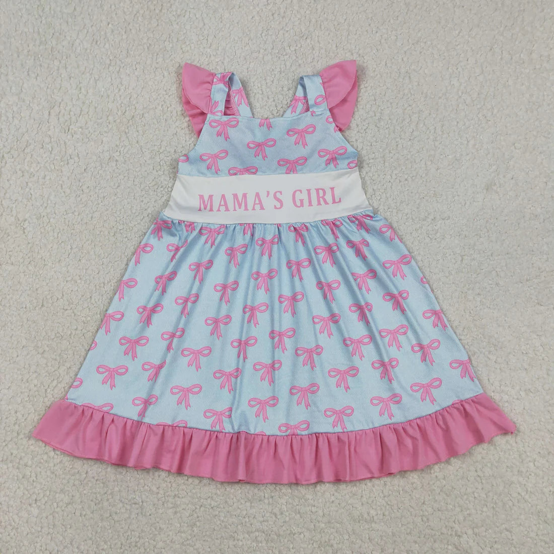 Sibling Baby Kids Straps Mama's Girls Bows Ruffle Dress Romper Summer Clothes RTS
