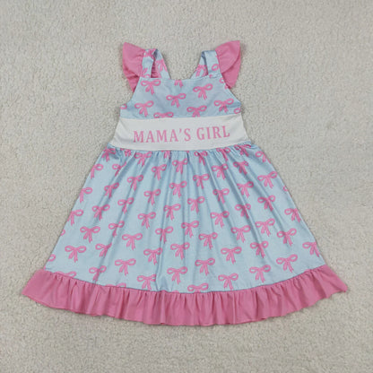 Sibling Baby Kids Straps Mama's Girls Bows Ruffle Dress Romper Summer Clothes RTS