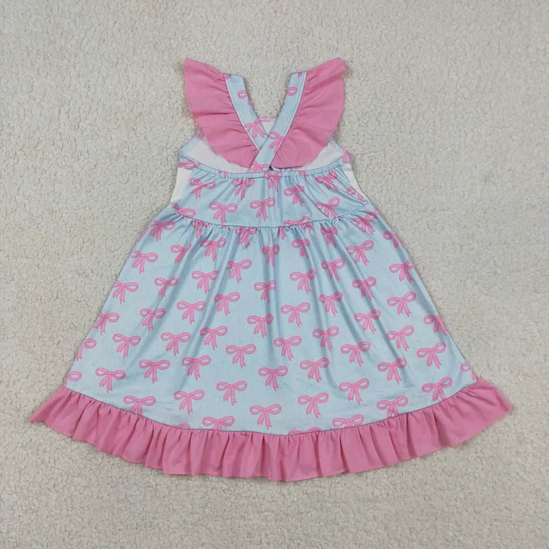 Sibling Baby Kids Straps Mama's Girls Bows Ruffle Dress Romper Summer Clothes RTS