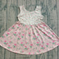 Baby Girls Kids Sleeveless Rabbits Flower Easter Knee length Dress RTS