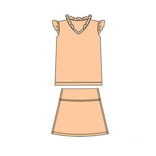 ( Moq 5 ) Preorder Baby Girls Short Sleeves Shirt Skirt with Shorts Yoga Set