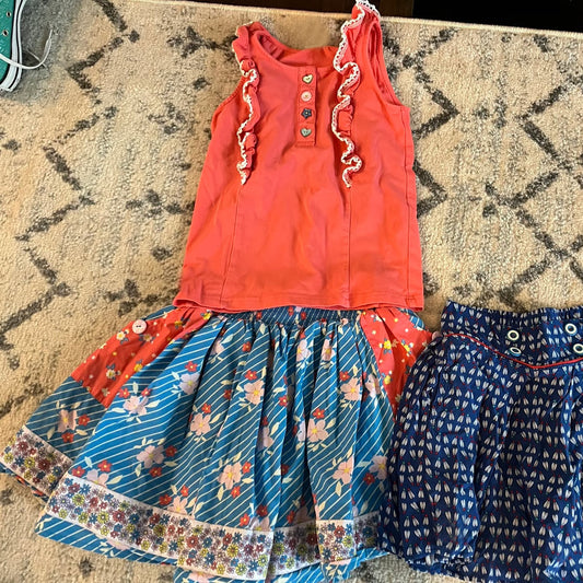 ( Moq 5 ) Preorder Baby Girls Sleeveless Ruffle Tops Flower Skirt Clothes Set