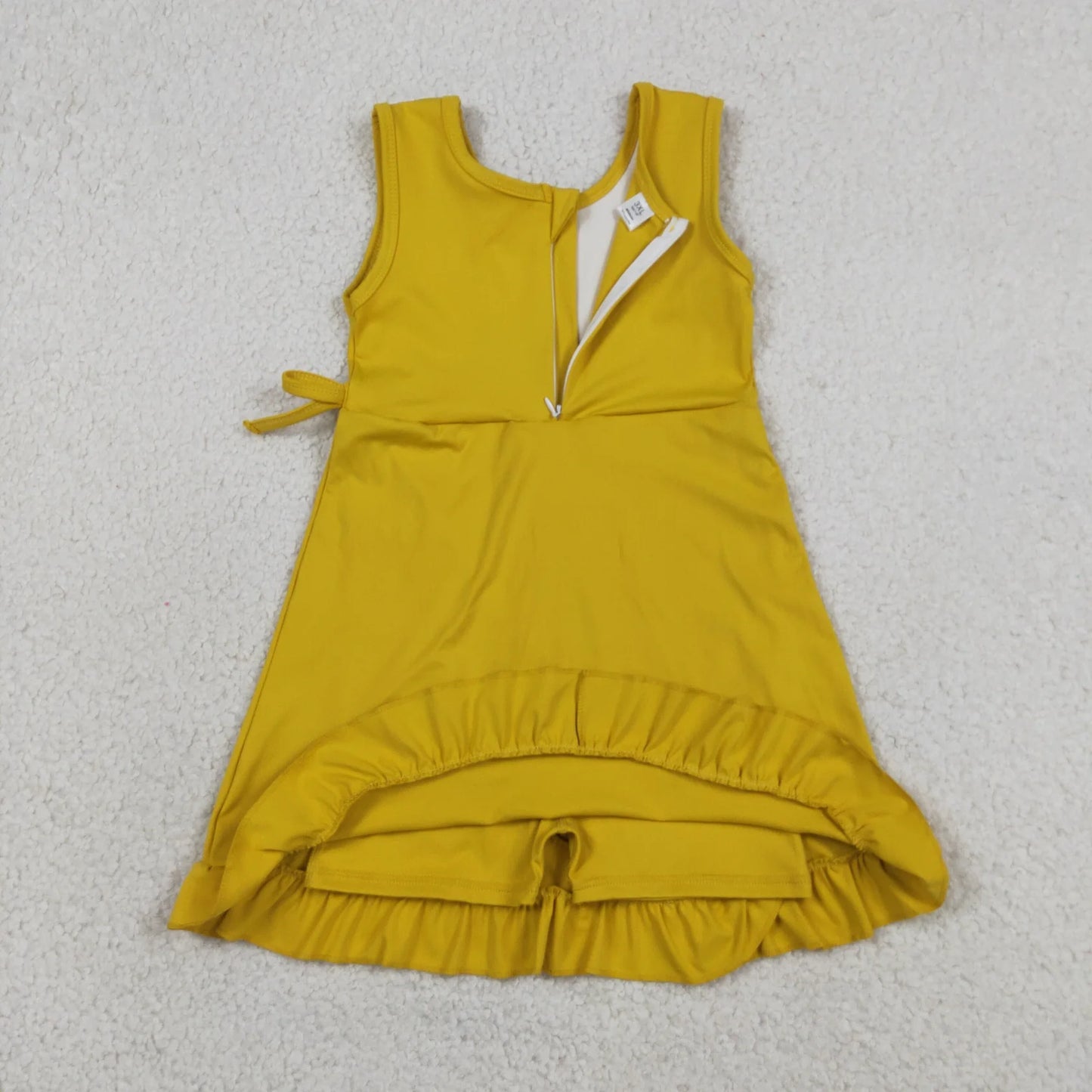Sibling Baby Girl Kids Sleeveless Bows Knee Length Yoga Active Ruffle Dresses RTS