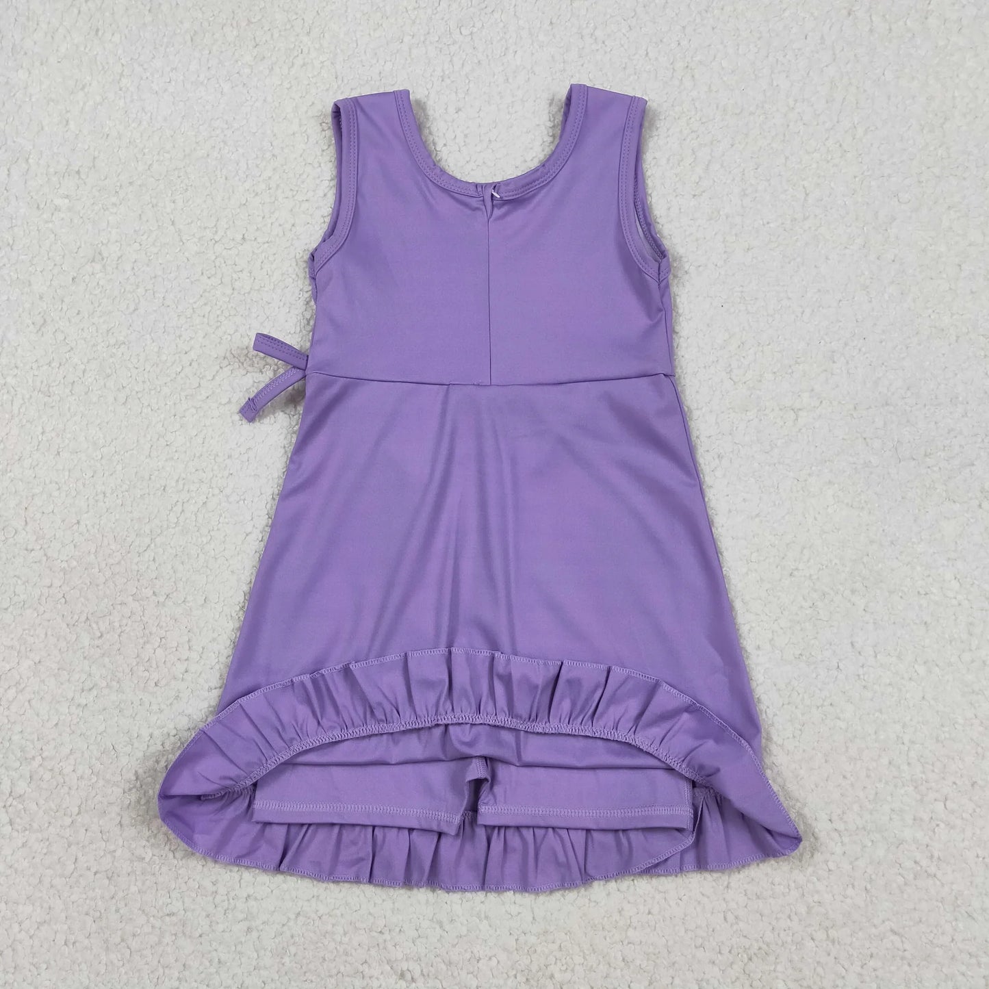 Sibling Baby Girl Kids Sleeveless Bows Knee Length Yoga Active Ruffle Dresses RTS