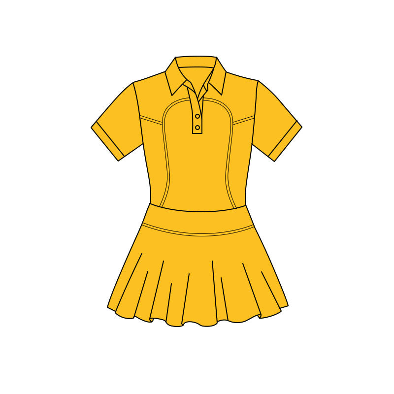 ( Moq 5 ) Preorder Baby Girls Short Sleeves Buttons Yoga Knee Length Dress