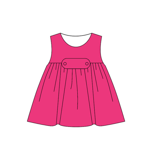 ( Moq 5 ) Preorder Baby Girls Pink Sleeveless Knee Length Dress