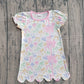 Baby Girls Kids Short Sleeves Colorful Bows Knee Length Dress RTS