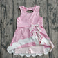 ( No moq ) Preorder Baby Girls Sleeveless Bows Yoga Shorts Ruffle Knee Length Pink Dress