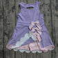 Baby Girls Kids Sleeveless Bows Yoga Shorts Ruffle Knee Length Purple Dress RTS