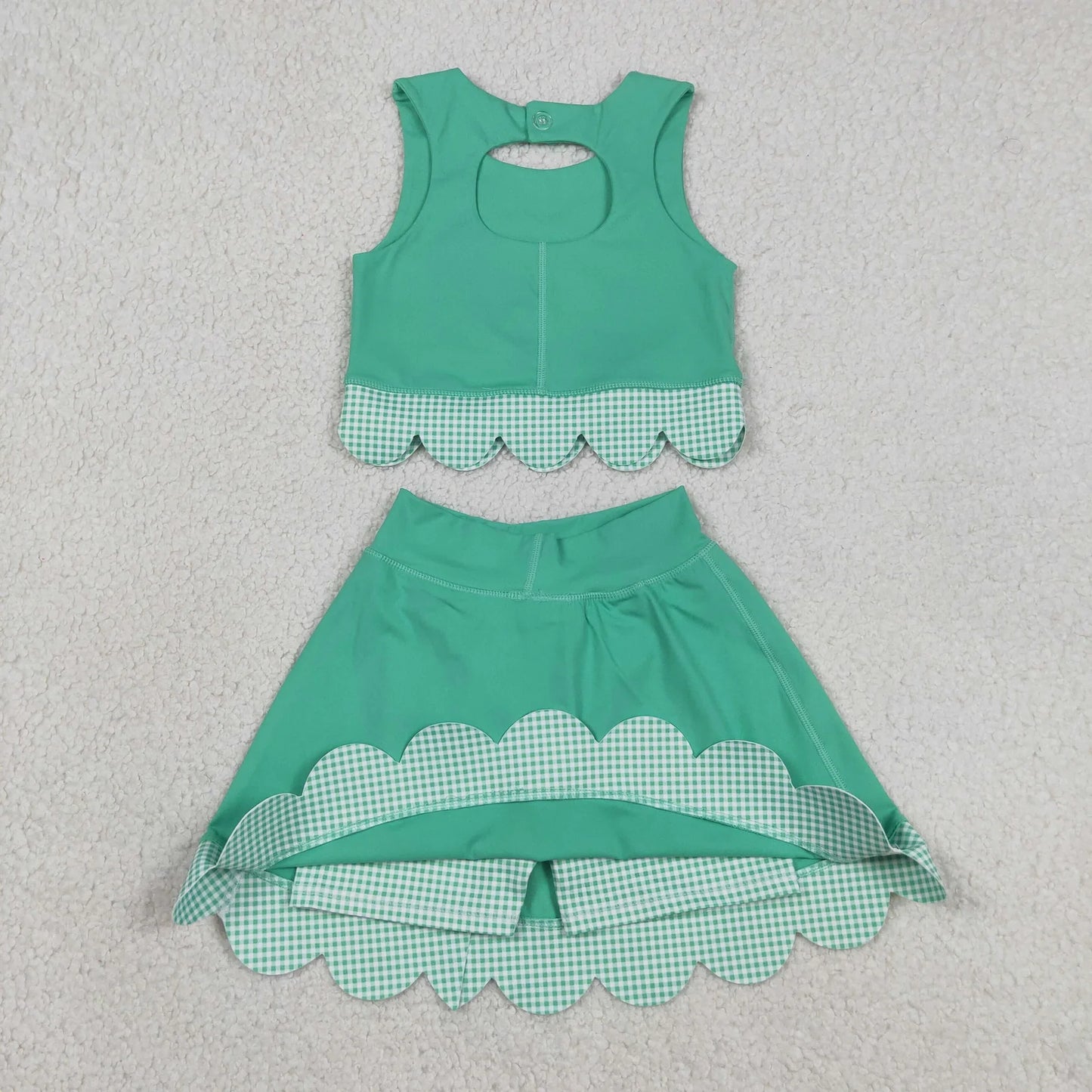 Sibling Baby Girls Kids Sleeveless Tops Bows Skirt Shorts Yoga Clothes Sets RTS