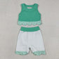 Sibling Baby Girls Kids Sleeveless Tops Bows Skirt Shorts Yoga Clothes Sets RTS